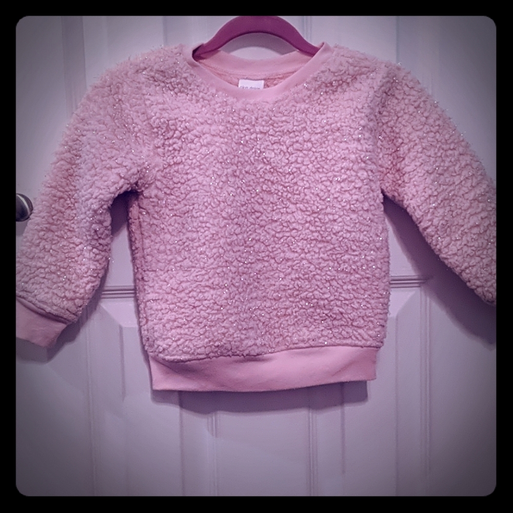 Pink sweater with silver sparkles
